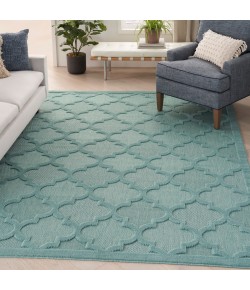 Nourison Easy Care - Nes01 Aqua Teal Area Rug 8 ft. X 10 ft. Rectangle