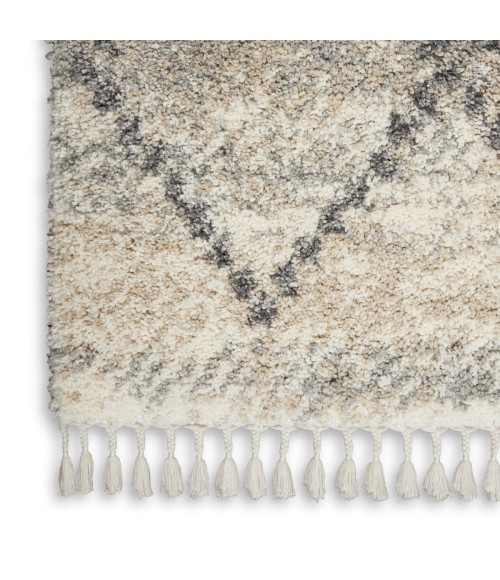 Nourison Scandinavian Shag Ivory/Grey SCN01 4 ft. X 6 ft. Rect. Rug