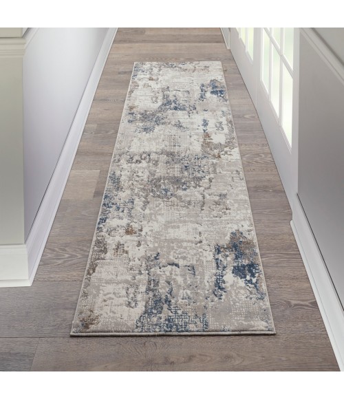Nourison Royal Terrace White Blue KI42 8 ft. Rect. Rug
