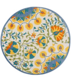 Nourison Home Aloha ALH22 Multicolor 5 ft. 3 in. Round Area Rug