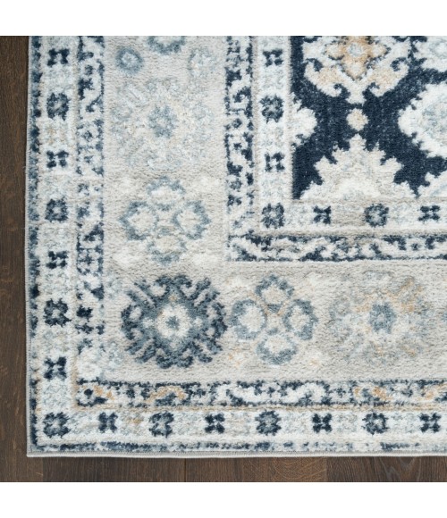 Nourison Dekor Grey Navy DEK02 7 ft. 10 in. X 9 ft. 10 in. Rect. Rug