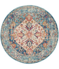 Nourison Passion - Psn23 Ivory Light Blue Area Rug 5 ft. 3 X Round