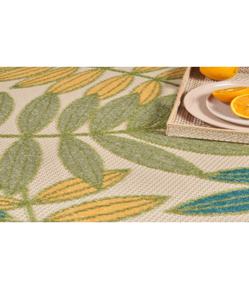 Nourison Aloha Green Multicolor ALH18 7 ft. 10 in. Round Rug