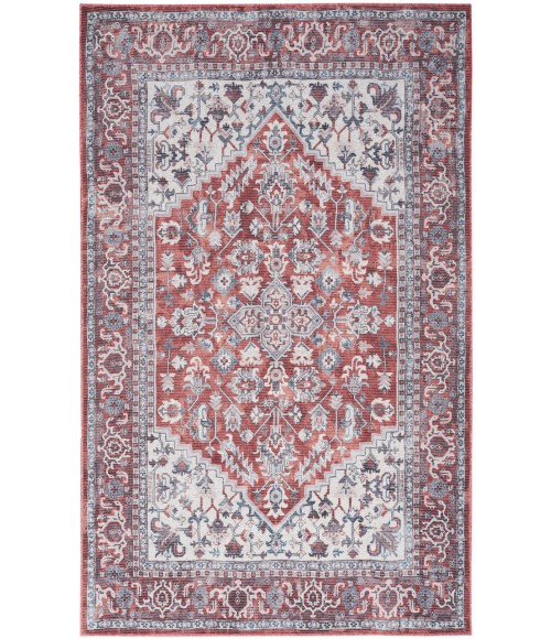 Nicole Curtis Machine Washable Series 1 Brick Ivory SR104 4 ft. X 6 ft. Rectangle Rug