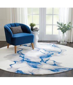 Nourison Twilight - Twi27 Ivory Blue Area Rug 8 ft. Round