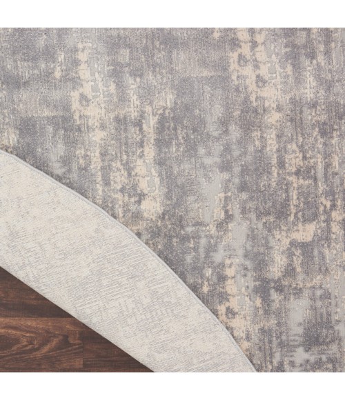 Nourison Rustic Textures Area Rug RUS01 Ivory/Silver 7'10" Round