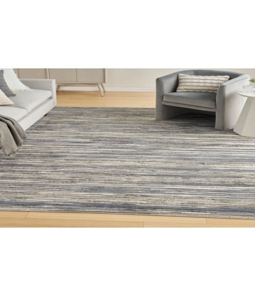 Nourison Serenity Home Ivory Grey Blue SRH03 7 ft. 10 in. X 9 ft. 10 in. Rectangle Rug