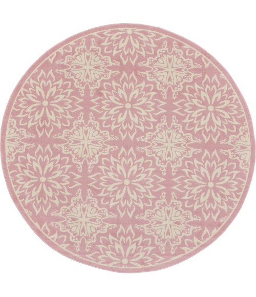 Nourison Jubilant Round Area Rug JUB06-Ivory/Pink