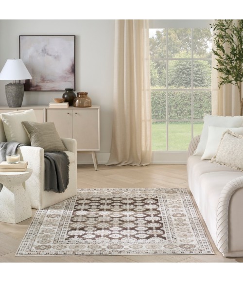 Nourison Dekor Ivory Brown DEK02 5 ft. 3 in. X 7 ft. Rect. Rug