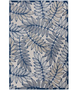 Nourison Aloha - Alh18 Ivory Navy Area Rug 5 ft. 3 X 7 ft. 5 Rectangle