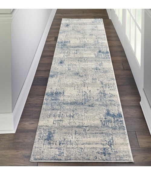 Nourison RUSTIC TEXTURES Area Rug Nourison Rustic Textures Runner Area Rug RUS10-Ivory/Blue
