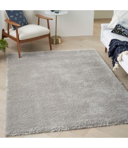 Nourison Luxurious Shag Silver LXR05 4 ft. X 6 ft. Rect. Rug
