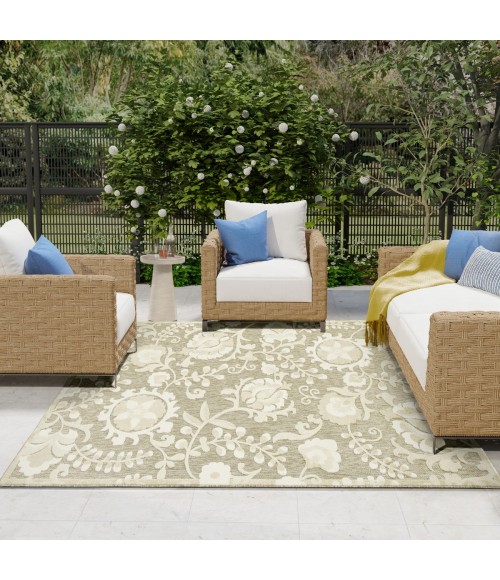 Nourison Aloha Ivory Sage ALH17 9 ft. X 12 ft. Rect. Rug