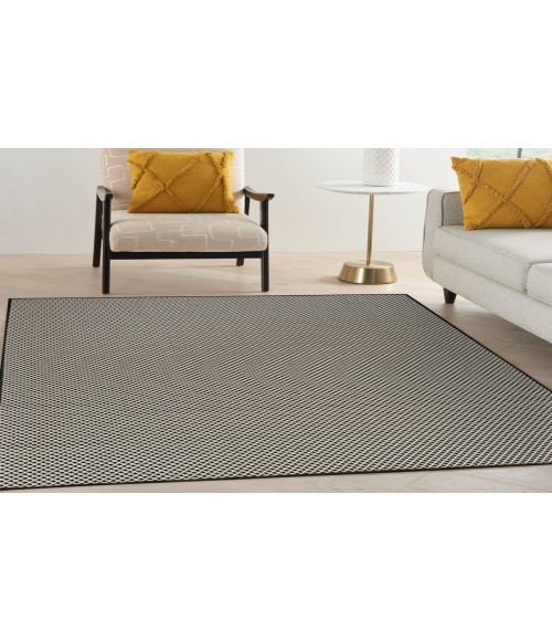 Nourison Courtyard Black White COU01 5 ft. X 7 ft. Rectangle Rug