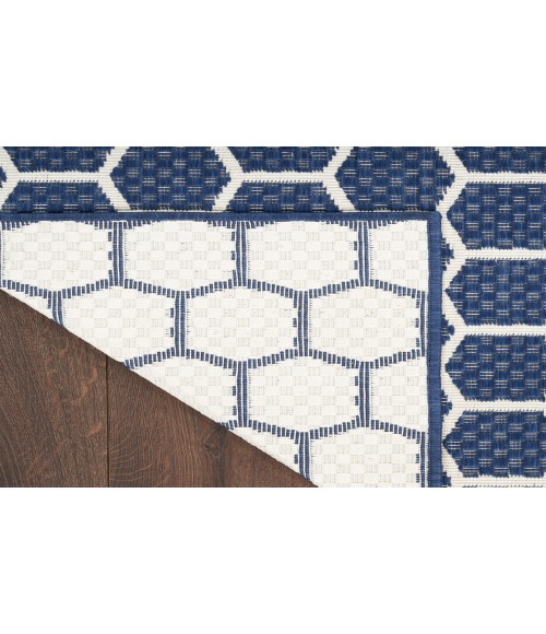 Nourison Reversible Indoor Outdoor Navy Rug RVB01 9 ft. X 12 ft. Rectangle - Rugs Town Nourison Reversible Indoor Outdoor Navy RVB01 9 ft. X 12 ft. Rectangle Rug