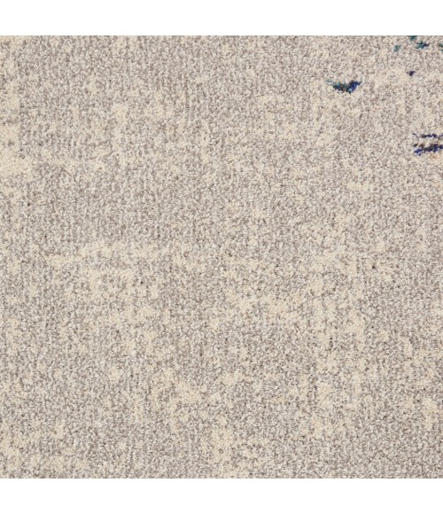 Nourison Celestial Area Rug CES02-Ivory/Teal Blue