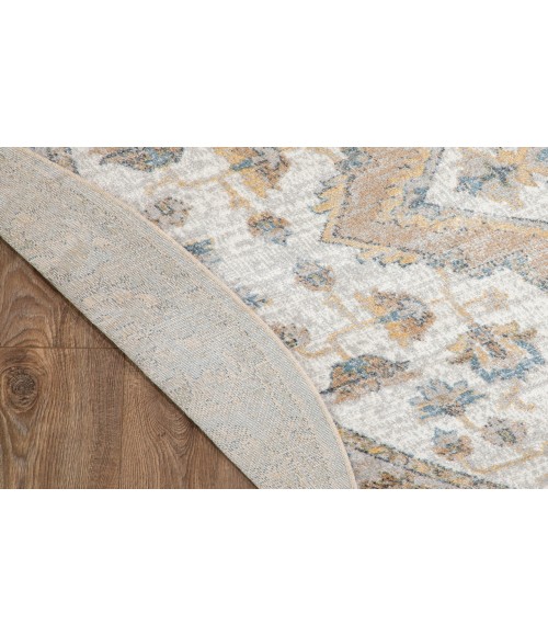 Nourison Astra Machine Washable Silver Grey ASW12 5 ft. 3 in. Round Rug