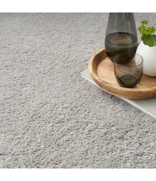 Nourison Luxurious Shag Silver LXR05 4 ft. X 6 ft. Rect. Rug