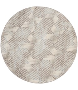 Nourison Home Grafix GRF39 Grey 4 ft. Round Area Rug