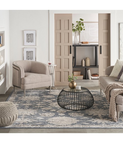 Nourison Concerto Blue Beige Rug CNC06 7 ft. 10 in. X 9 ft. 10 in. Rect. - Rugs Town Nourison Concerto Blue Beige CNC06 7 ft. 10 in. X 9 ft. 10 in. Rect. Rug