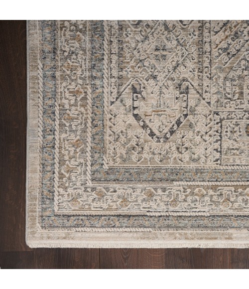Nourison Nyle Ivory/Grey/Blue NYE01 2 ft. 6 in. X 4 ft. 6 in. Rect. Rug