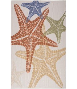 Nourison Home Aloha ALH28 Ivory Multicolor 3 ft. 6 in. X 5 ft. 6 in. Area Rug