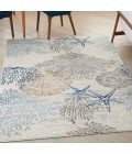 Nourison Pompeii Ivory Grey Blue PMP04 6 ft. X 9 ft. Rect. Rug