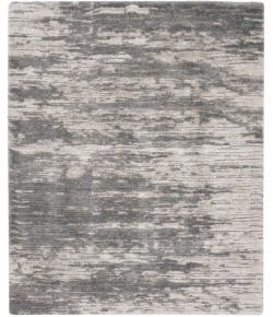 Nourison Luxurious Shag Charcoal Ivory LXR02 7 ft. 10 in. X 9 ft. 10 in. Rect. Rug