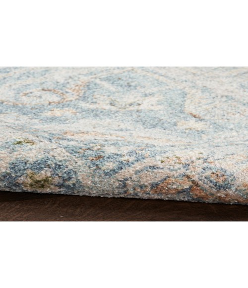 Nourison Astra Machine Washable Light Blue ASW12 6 ft. 7 in. X 9 ft. Rectangle Rug