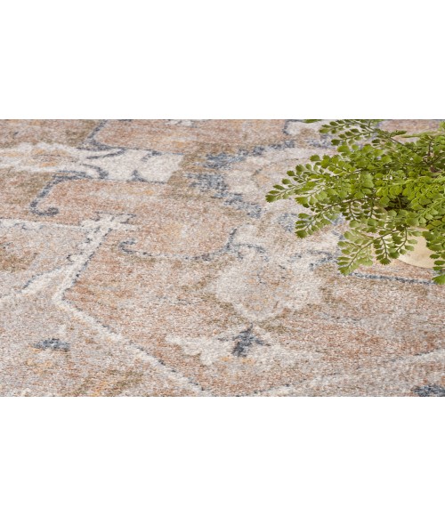 Nourison Astra Machine Washable Beige ASW12 5 ft. 3 in. Round Rug