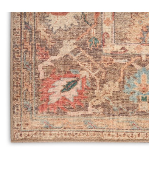 Nourison Vintage Washables Taupe Multicolor VWS09 2 ft. 2 in. X 8 ft. Rect. Rug