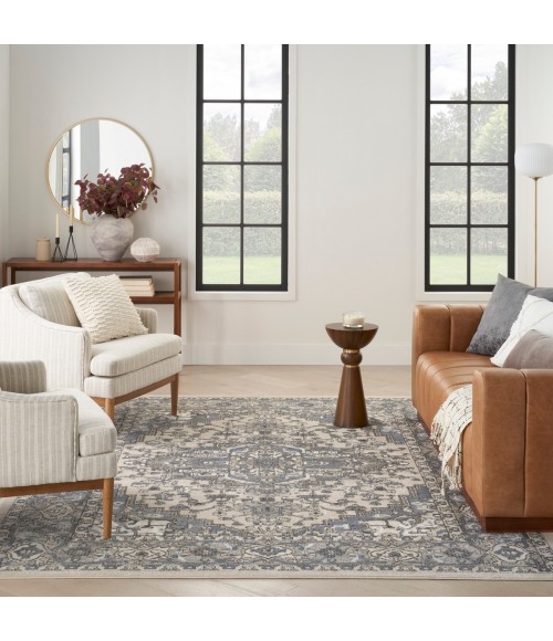 Nourison Quarry Ivory Blue QUA05 4 ft. X 6 ft. Rect. Rug