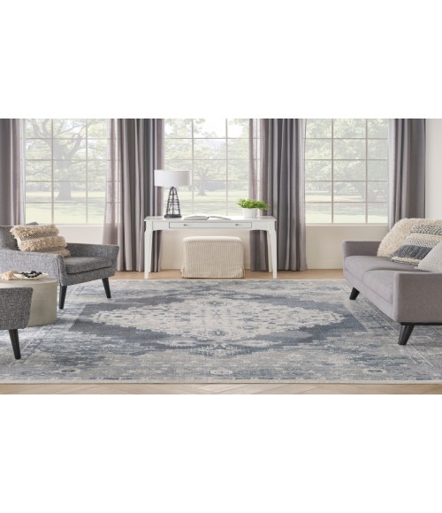 Nourison Astra Machine Washable Blue Ivory Rug ASW11 12 ft. X 15 ft. Rectangle - Rugs Town Nourison Astra Machine Washable Blue Ivory ASW11 12 ft. X 15 ft. Rectangle Rug