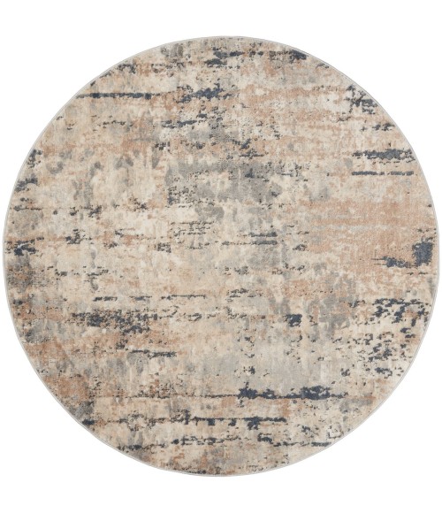Nourison Concerto Beige Grey CNC01 5 ft. 3 in. X Round Rug