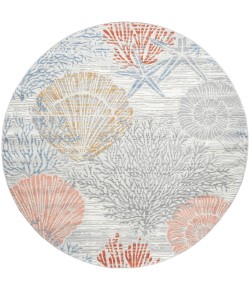 Nourison Seaside Multicolor SDS04 5 ft. X Round Rug