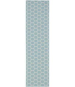 Nourison Twist Reversible 2ft. 2in. x 8ft. Aqua Modern Rug