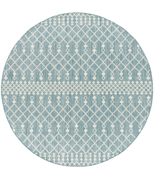Nourison Positano Aqua POS02 8 ft. X Round Rug