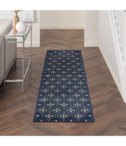 Nourison Home Nourison Essentials Navy Ivory NRE04 2 ft. 2 in. X 7 ft. 6 in. Rectangle Rug