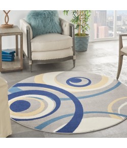 Nourison Home Grafix GRF21 Grey 5 ft. 3 in. Round Area Rug