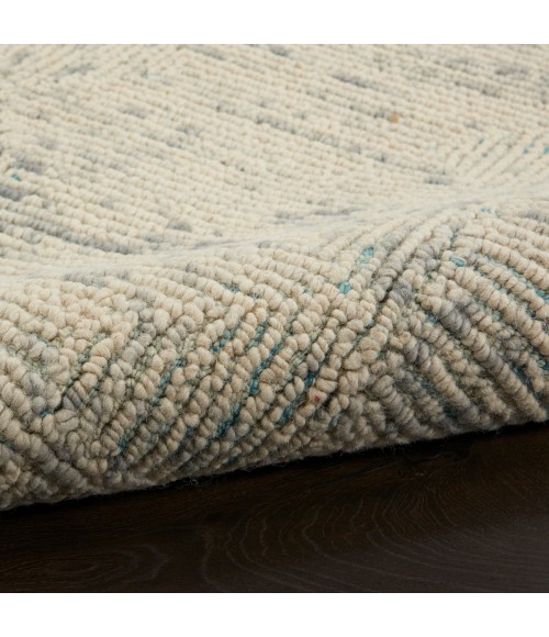 Nourison Vail Ivory Grey Teal VAI04 3 ft. 9 in. X 5 ft. 9 in. Rect. Rug
