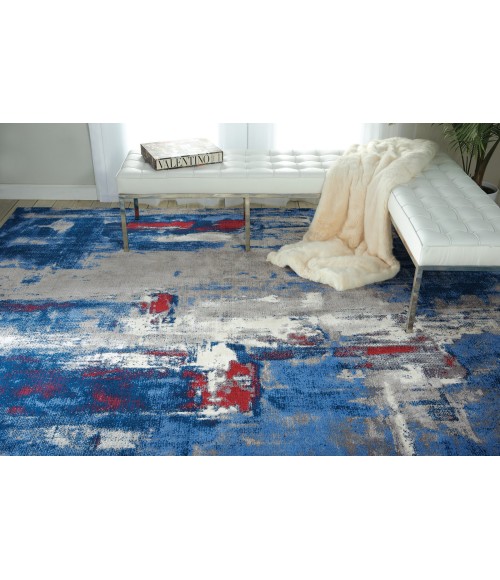 Nourison Twilight Area Rug TWI20 Grey/Blue 7'9" x 9'9"