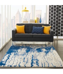Nourison Twilight - Twi29 Ivory Blue Area Rug 5 ft. 6 in. X 8 ft. Rectangle