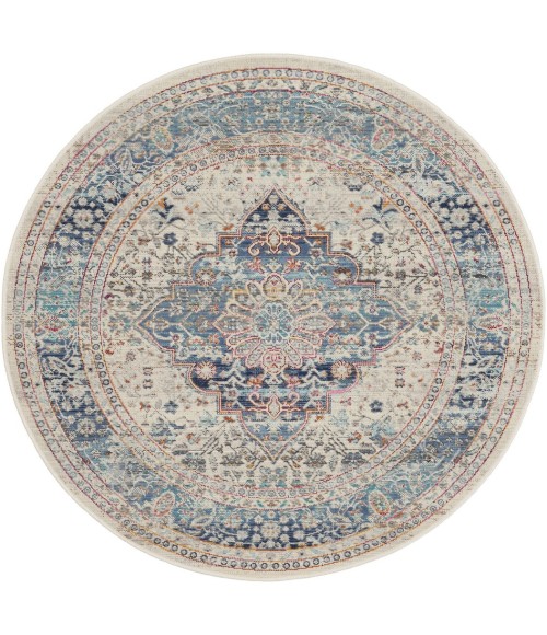 Nourison Vintage Kashan Area Rug VKA07-Ivory Blue