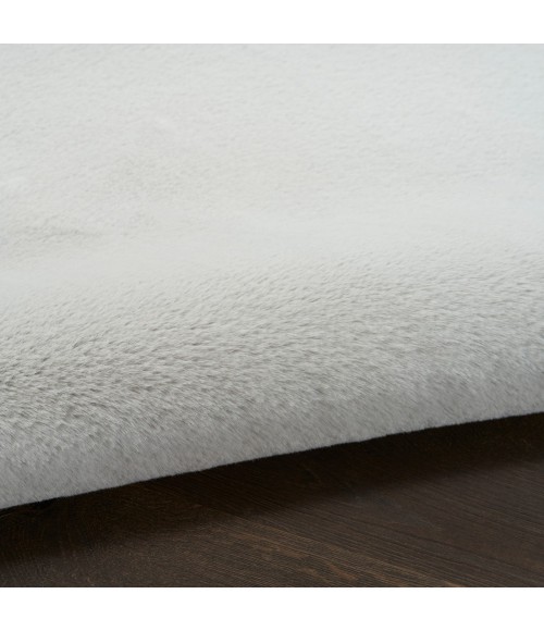 Nourison Soft Plush Rabbit Fur Silver SFF01 7 ft. 6 in. X 9 ft. 6 in. Rect. Rug