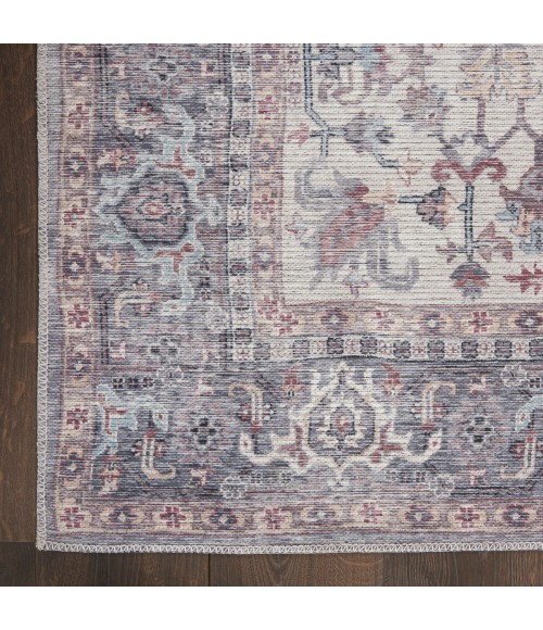 Nicole Curtis Machine Washable Series 1 Area Rug SR104 Black 7' Runner