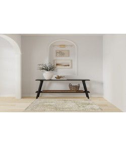 Nourison Astra Machine Washable Ivory Green ASW12 3 ft. 3 in. X 5 ft. Rectangle Rug