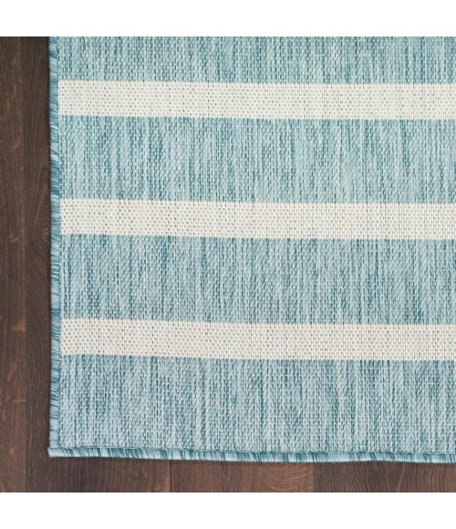 Nourison Positano Aqua Ivory POS03 2 ft. 2 in. X 12 ft. Rect. Rug