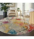 Nourison Celestial Round Area Rug CES12-Ivory/Multicolor