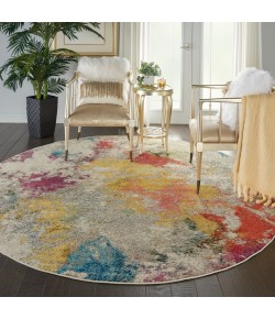 Nourison Celestial - Ces12 Ivory Multicolor Area Rug 7 ft. 10 X Round