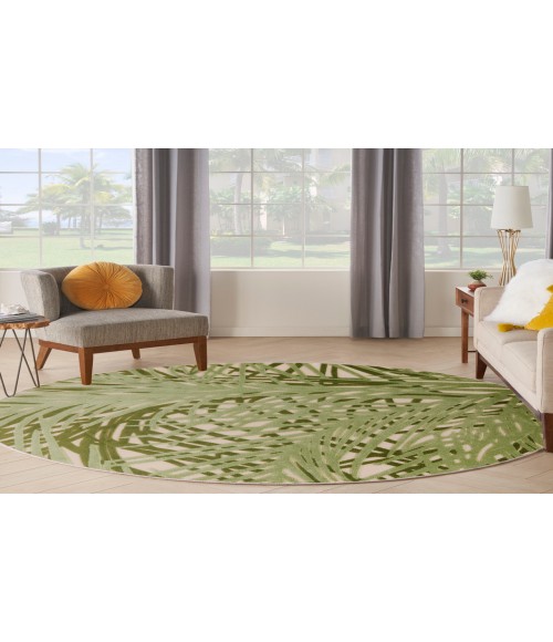 Nourison Aloha Ivory Green ALH41 5 ft. 3 in. Round Rug